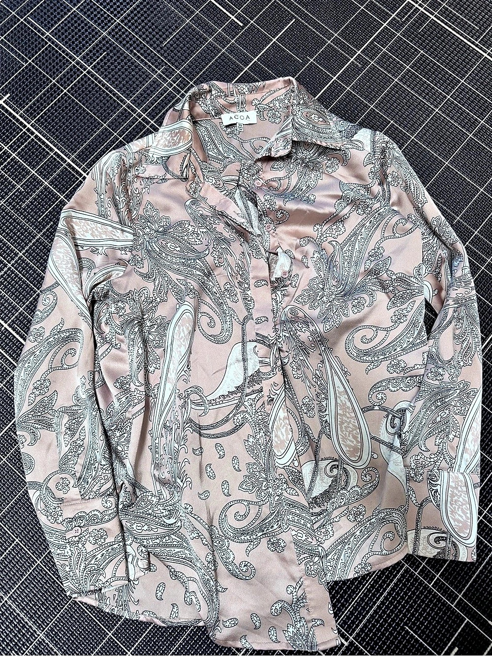 A'coa Paisley Button Down Shirt in Pink & White Size XS Like New
